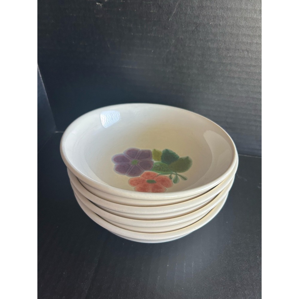 **FLORAL (4) 7" SOUP/CEREAL BOWLS FRANCISCAN CHINA 1971-1977-MS35-G